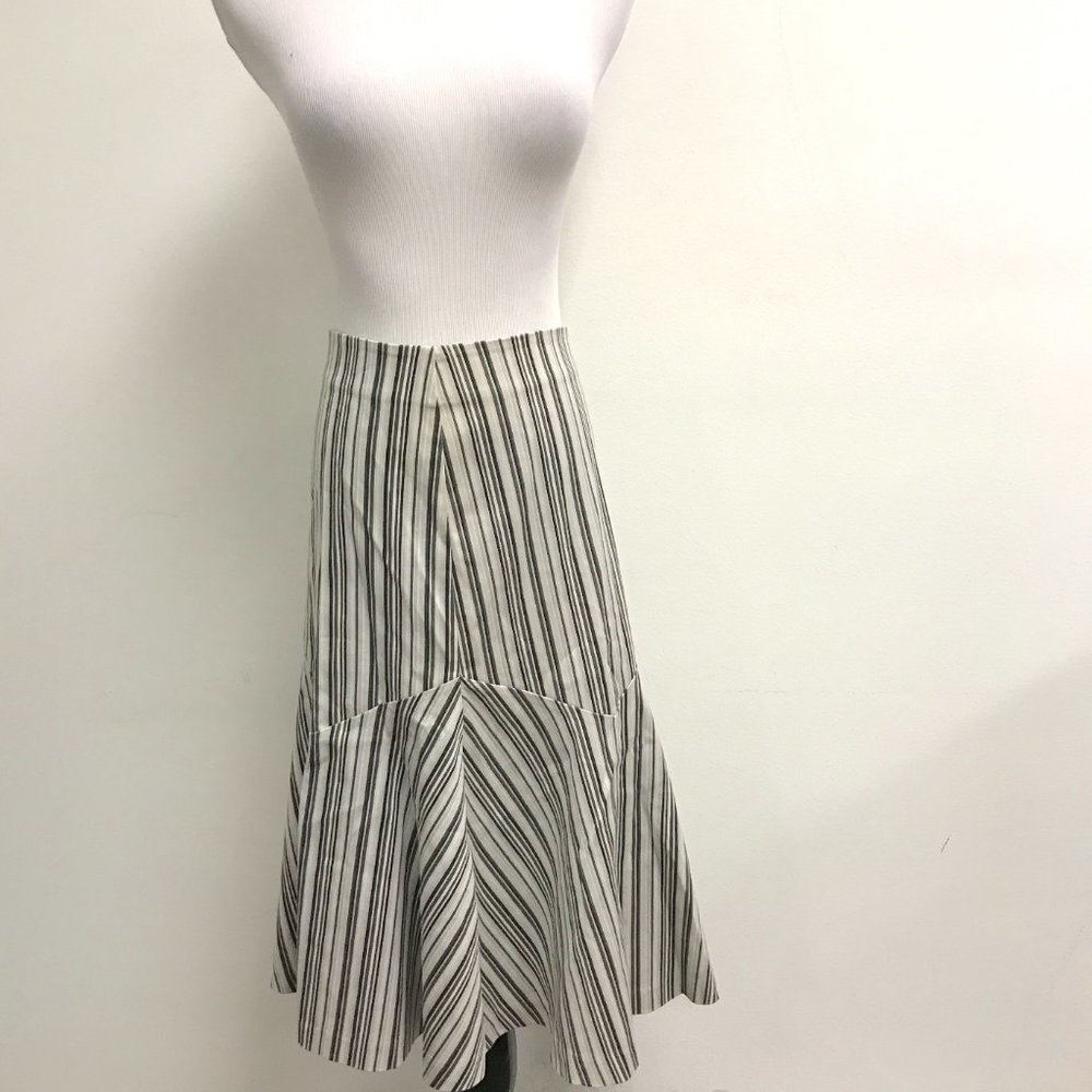 Betsey Johnson black cream midi skirt flounce tulip Vintage 6